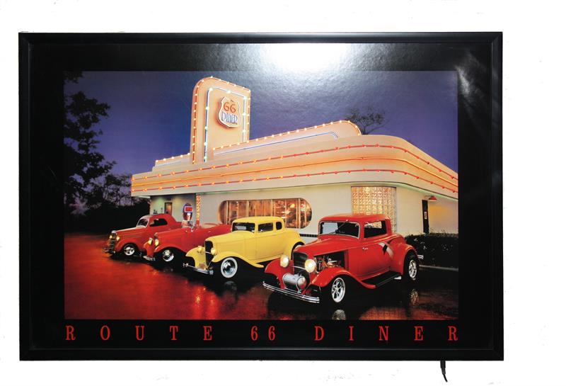 Rt. 66 Diner Led framed picture