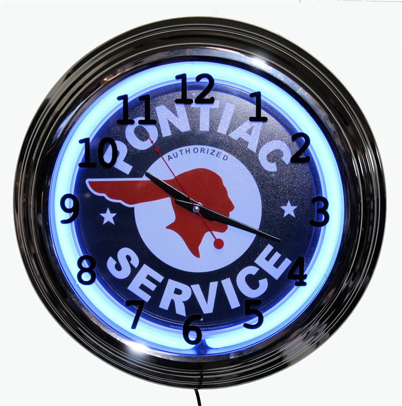 Pontiac Service Neon Clock