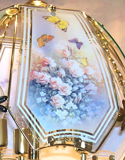 Flowers/Butterflies glass panels for touch lamp