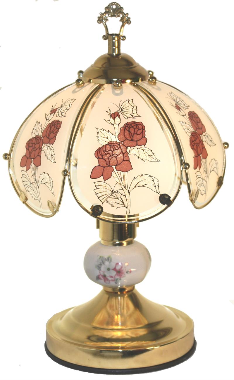 Small rose and butterfly touch lamp